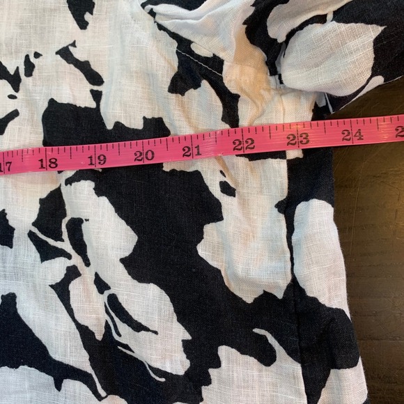 J.Jill Floral Linen Button Down Shirt Long Sleeve L Petite Church Office Summer - Picture 7 of 12